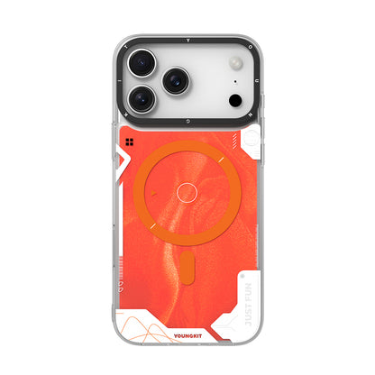 Apple iPhone 17 Pro Max Kılıf M-safe Şarj Özellikli Parlak Kumlu Sıvılı Tasarımlı Galaxy Fantasy Serisi Kapak Mavi