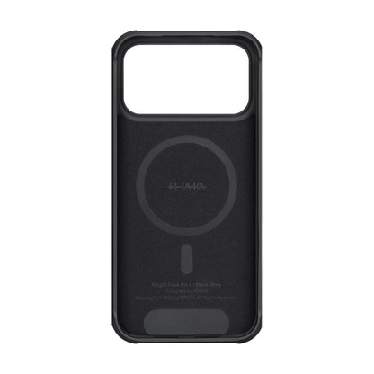 Apple iPhone 17 Pro Max Kılıf M-safe Şarj Özellikli Pitaka Aramid Pro Guard Serisi Black-Gray Kapak Siyah-Gri