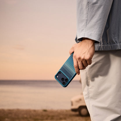 Apple iPhone 17 Pro Max Kılıf M-safe Şarj Özellikli Pitaka Tactile Woven Sunset-Moonrise Aramid Pro Guard Serisi Kapak Kahverengi