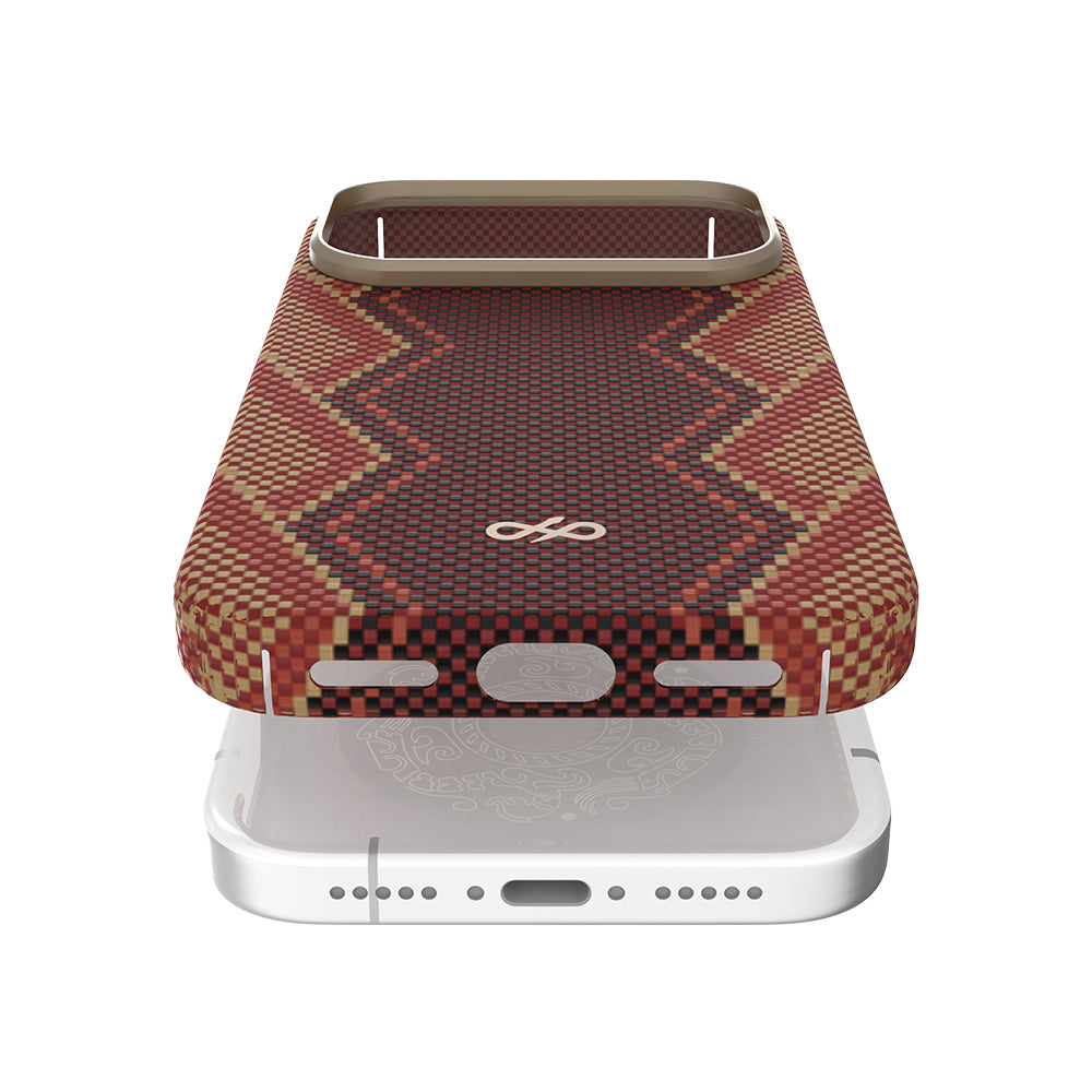 Apple iPhone 17 Pro Max Kılıf M-safe Şarj Özellikli Raptic Aramid Skin Bionic Serisi Kapak Kırmızı