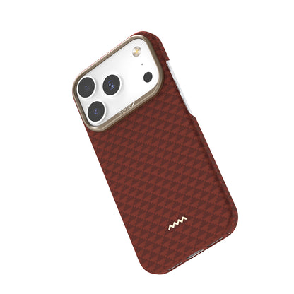 Apple iPhone 17 Pro Max Kılıf M-safe Şarj Özellikli Raptic Aramid Skin Origin Serisi Kapak Kırmızı