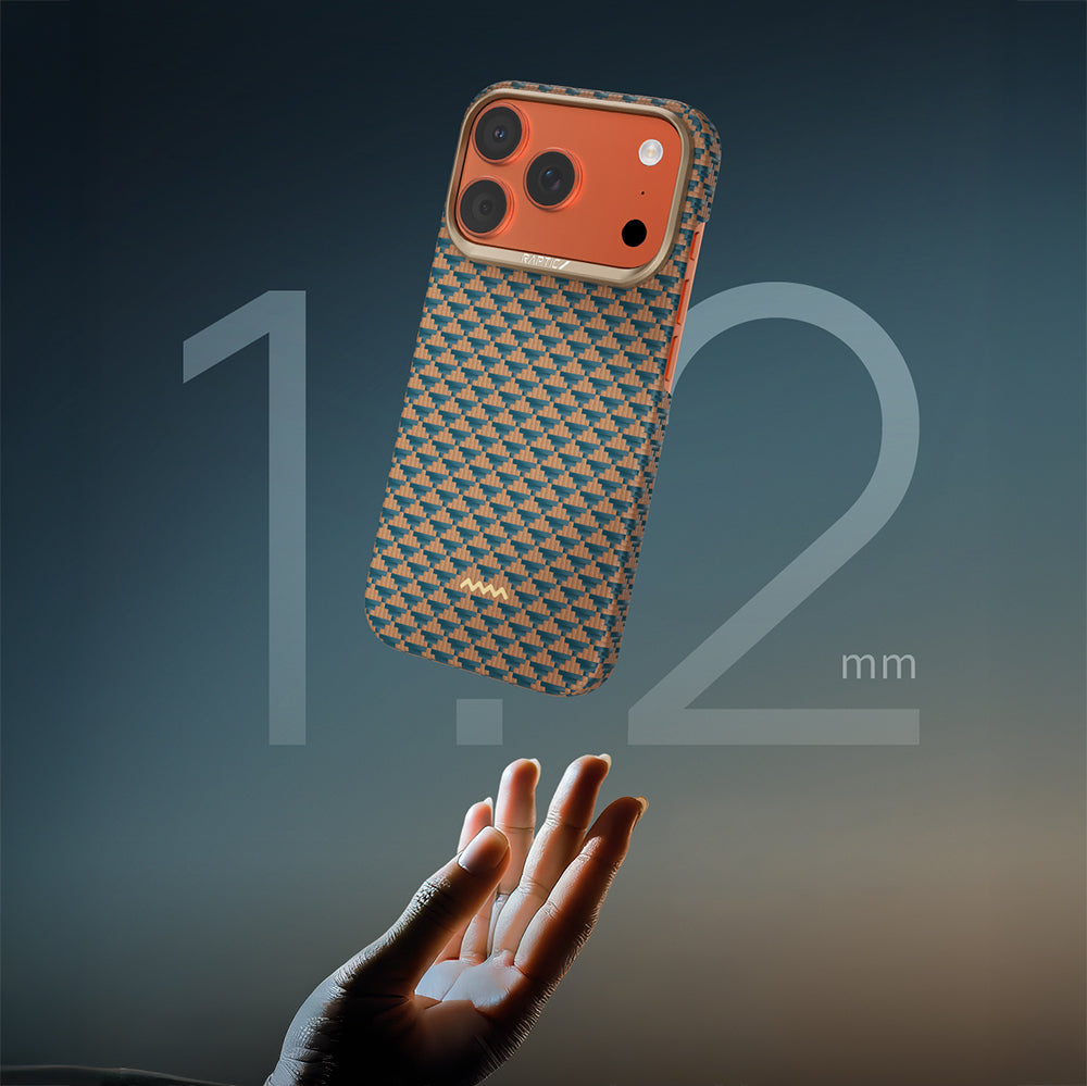 Apple iPhone 17 Pro Max Kılıf M-safe Şarj Özellikli Raptic Aramid Skin Origin Serisi Kapak Kırmızı