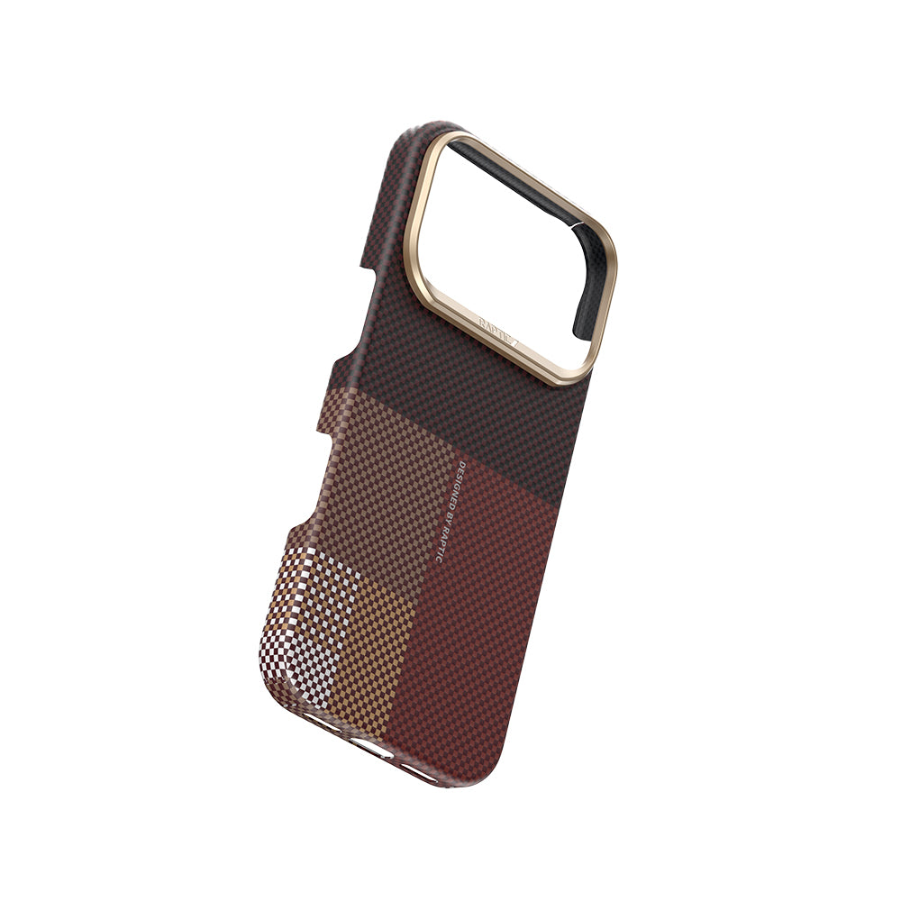 Apple iPhone 17 Pro Max Kılıf M-safe Şarj Özellikli Raptic Aramid Skin Transform Serisi Kapak Kahverengi