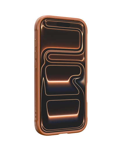 Apple iPhone 17 Pro Max Kılıf M-safe Şarj Özellikli Raptic Shield Classic Serisi Şeffaf Arka Yüzey C-Magnet Kapak Turuncu