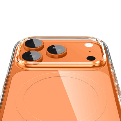 Apple iPhone 17 Pro Max Kılıf M-safe Şarj Özellikli Şeffaf Tasarımlı Wlons Apel Kapak Turuncu