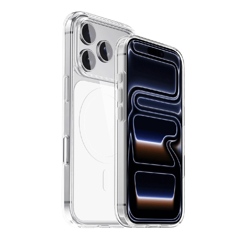 Apple iPhone 17 Pro Max Kılıf M-safe Şarj Özellikli Şeffaf Tasarımlı Wlons Apel Kapak Beyaz