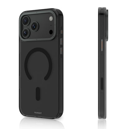 Apple iPhone 17 Pro Max Kılıf M-safe Şarj Özellikli Şeffaf Youngkit Crystal Shield Serisi Kapak Siyah