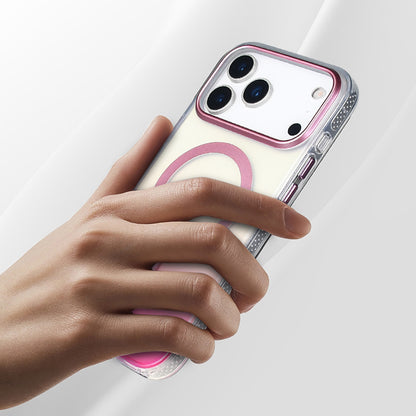 Apple iPhone 17 Pro Max Kılıf M-safe Şarj Özellikli Transparan Renk Geçişli Zore Toros Kapak Turuncu