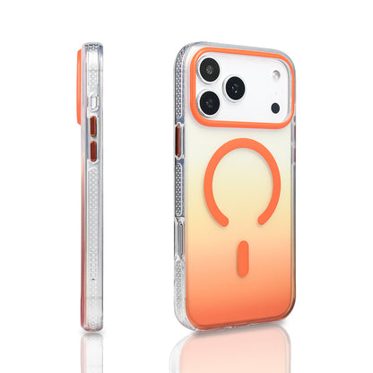 Apple iPhone 17 Pro Max Kılıf M-safe Şarj Özellikli Transparan Renk Geçişli Zore Toros Kapak Rose Gold