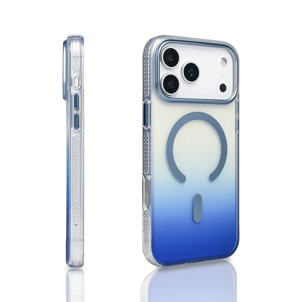 Apple iPhone 17 Pro Max Kılıf M-safe Şarj Özellikli Transparan Renk Geçişli Zore Toros Kapak Siyah