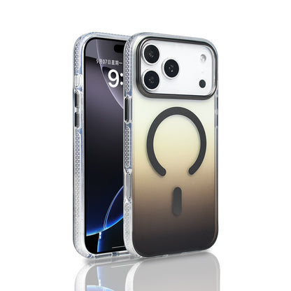 Apple iPhone 17 Pro Max Kılıf M-safe Şarj Özellikli Transparan Renk Geçişli Zore Toros Kapak Gri