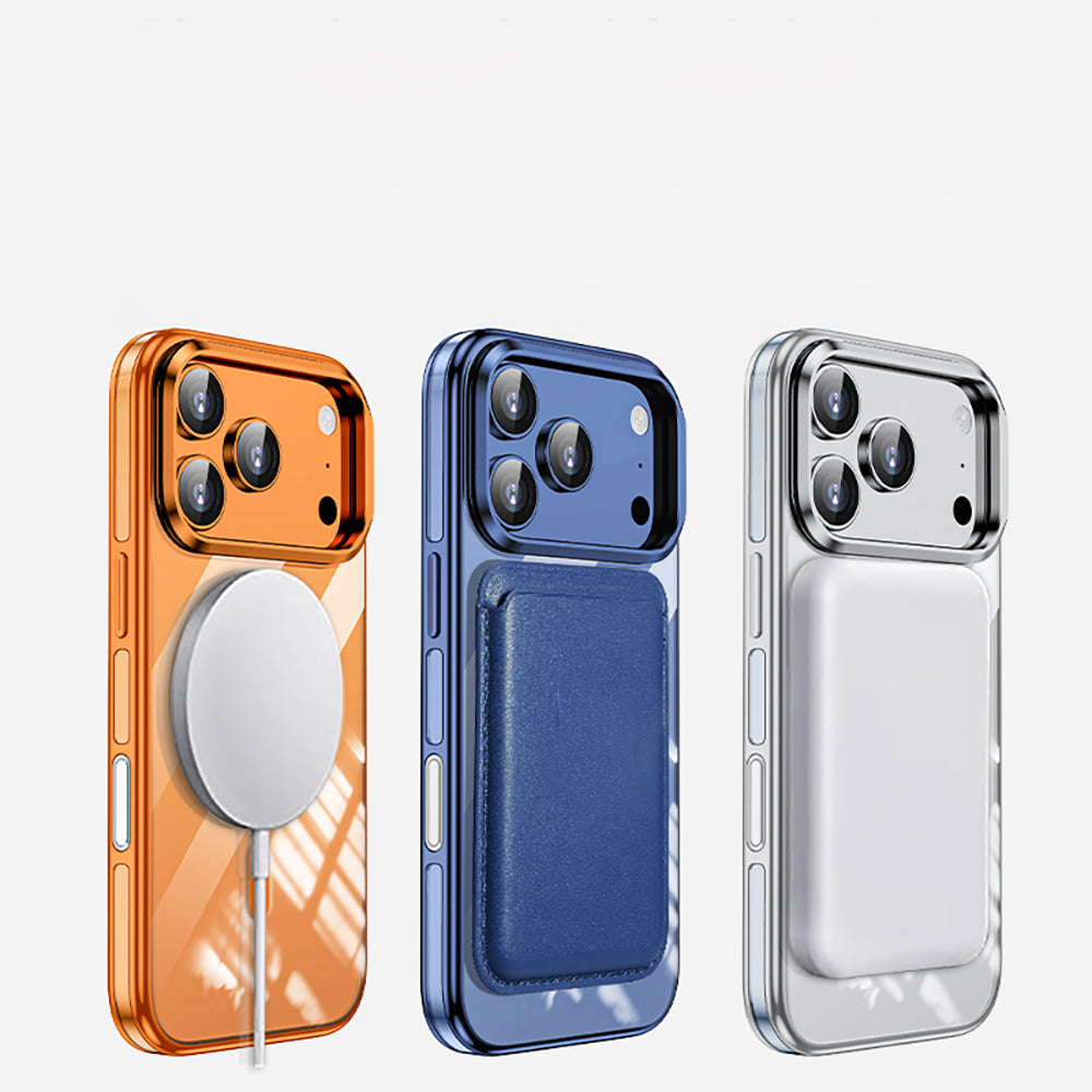 Apple iPhone 17 Pro Max Kılıf M-safe Şarj Özellikli Wlons Standlı Efsane Kapak Gümüş