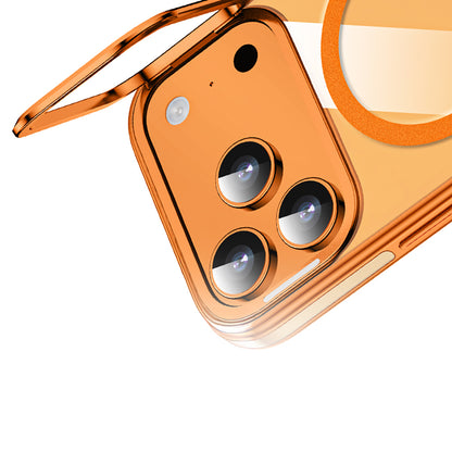 Apple iPhone 17 Pro Max Kılıf M-safe Şarj Özellikli Wlons Standlı Efsane Kapak Gümüş