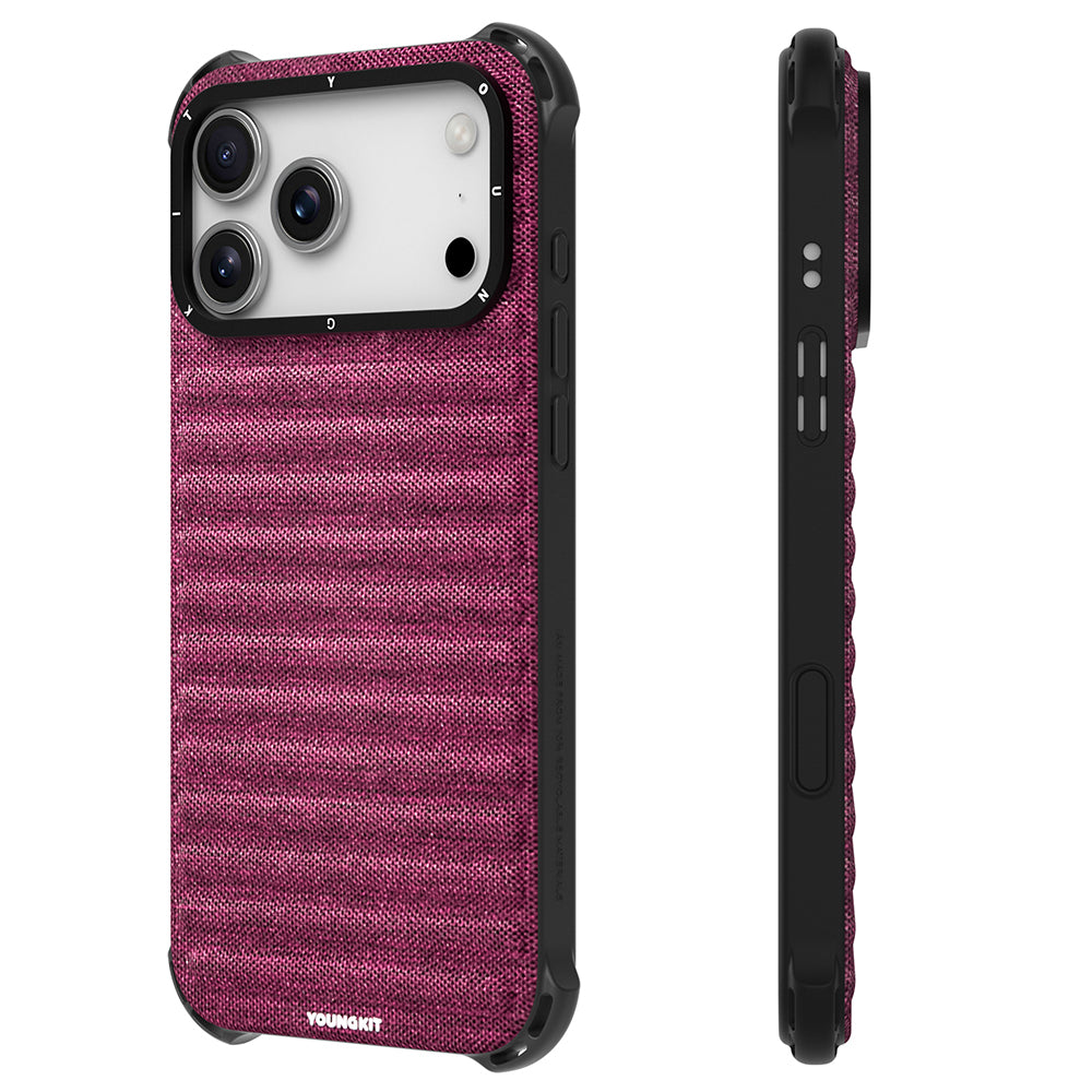 Apple iPhone 17 Pro Max Kılıf M-safe Şarj Özellikli Youngkit Canvas Serisi Kapak Siyah