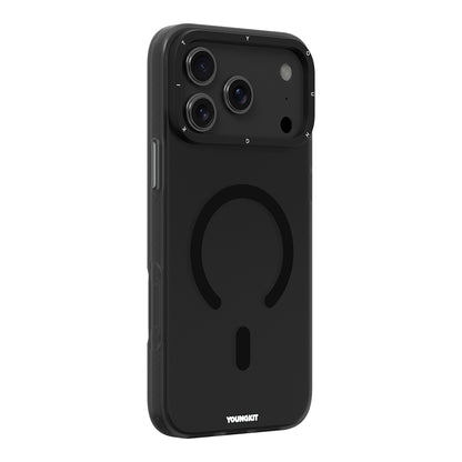 Apple iPhone 17 Pro Max Kılıf M-safe Şarj Özellikli Youngkit Hidden Sand Serisi Kapak Beyaz