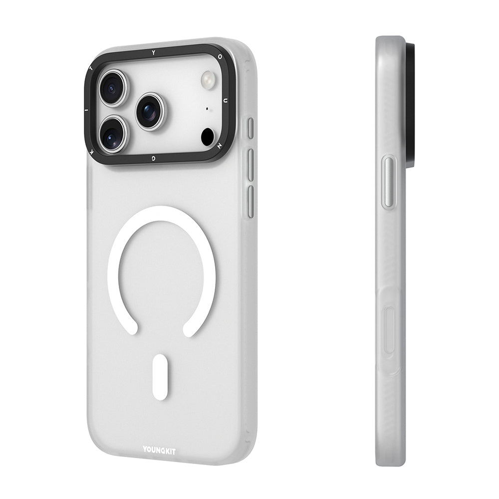 Apple iPhone 17 Pro Max Kılıf M-safe Şarj Özellikli Youngkit Hidden Sand Serisi Kapak Mavi