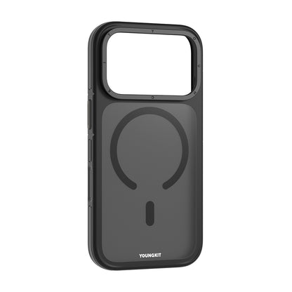 Apple iPhone 17 Pro Max Kılıf M-safe Şarj Özellikli Youngkit Rock Sand Serisi Kapak Siyah