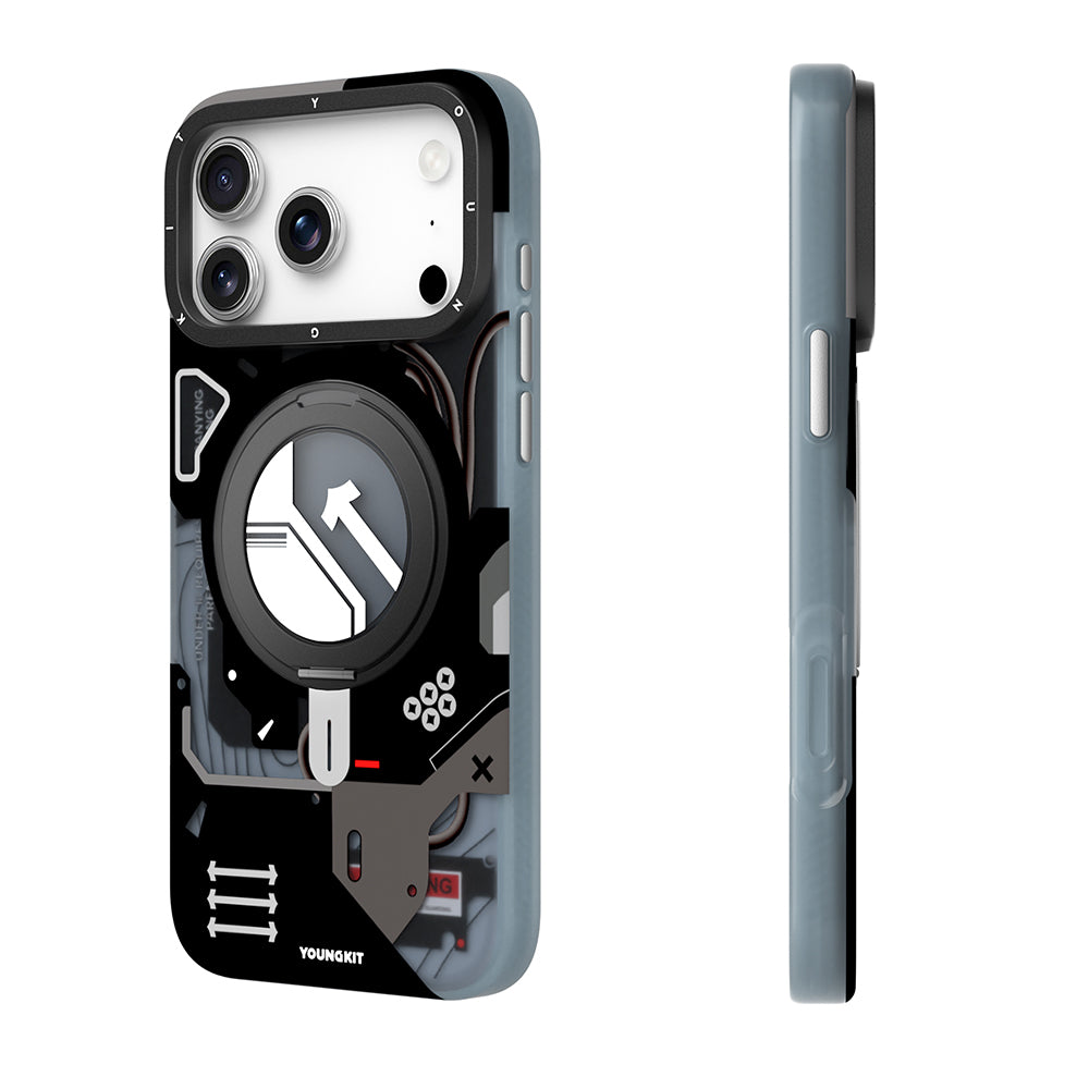 Apple iPhone 17 Pro Max Kılıf M-safe Şarj Özellikli Youngkit Starship Serisi Kapak Siyah