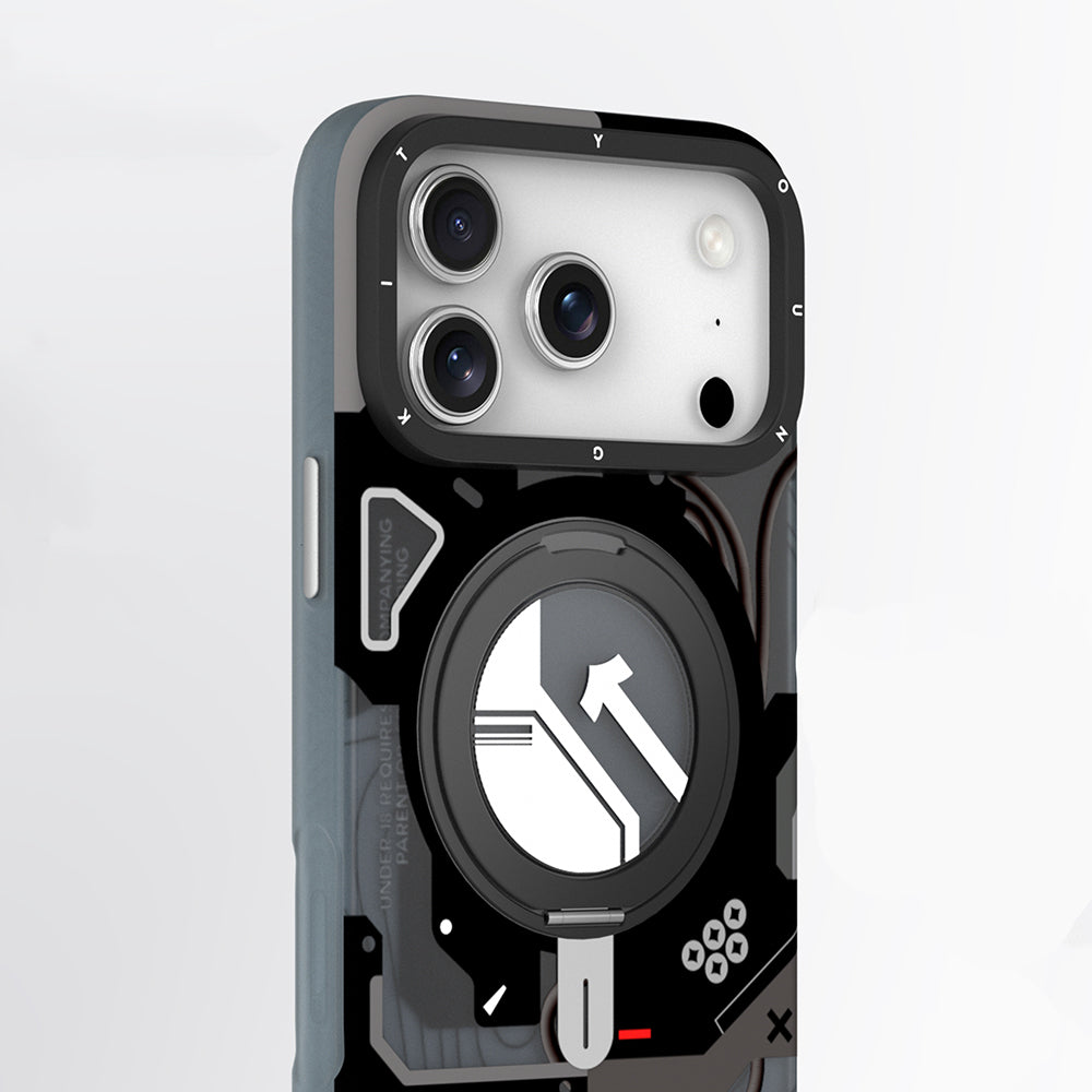 Apple iPhone 17 Pro Max Kılıf M-safe Şarj Özellikli Youngkit Starship Serisi Kapak Mavi