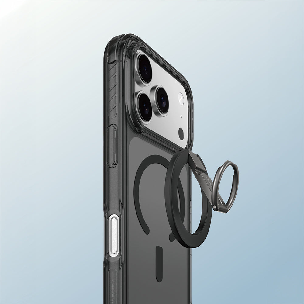 Apple iPhone 17 Pro Max Kılıf M-safe Şarj Özellikli Yüzük Standlı Amazingthing Titan Pro Serisi Kapak Mavi