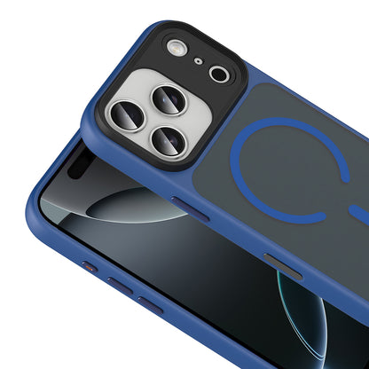 Apple iPhone 17 Pro Max Kılıf Mat Arka Yüzey Wireless Şarj Özellikli Zore Flet M-safe Kapak Siyah