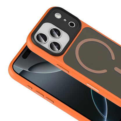 Apple iPhone 17 Pro Max Kılıf Mat Arka Yüzey Wireless Şarj Özellikli Zore Flet M-safe Kapak Siyah