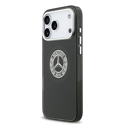 Apple iPhone 17 Pro Max Kılıf Mercedes Benz Orjinal Lisanslı M-safe Şarj Özellikli Çift Katmanlı PC Nostaljik Yıldız Dizayn Kapak Füme