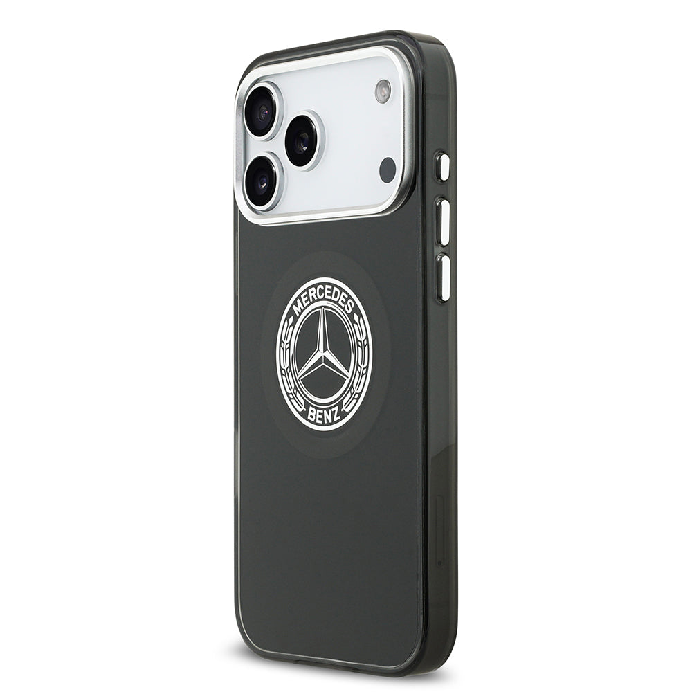 Apple iPhone 17 Pro Max Kılıf Mercedes Benz Orjinal Lisanslı M-safe Şarj Özellikli Çift Katmanlı PC Nostaljik Yıldız Dizayn Kapak Lacivert