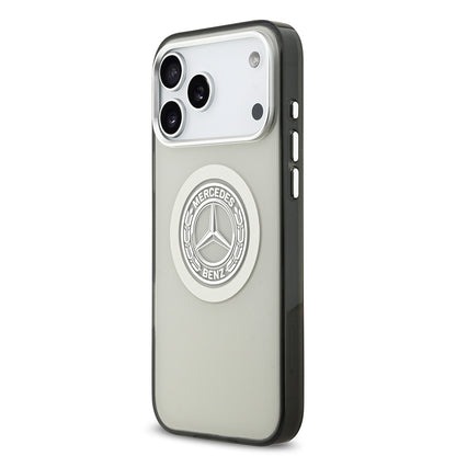 Apple iPhone 17 Pro Max Kılıf Mercedes Benz Orjinal Lisanslı M-safe Şarj Özellikli Çift Katmanlı PC Nostaljik Yıldız Dizayn Kapak Lacivert