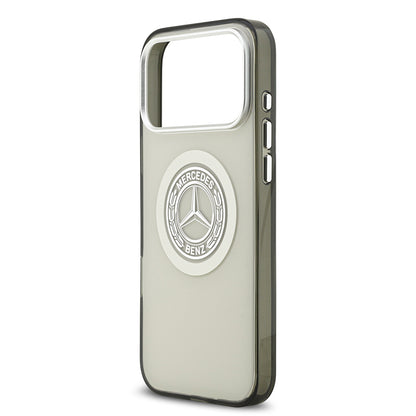 Apple iPhone 17 Pro Max Kılıf Mercedes Benz Orjinal Lisanslı M-safe Şarj Özellikli Çift Katmanlı PC Nostaljik Yıldız Dizayn Kapak Siyah