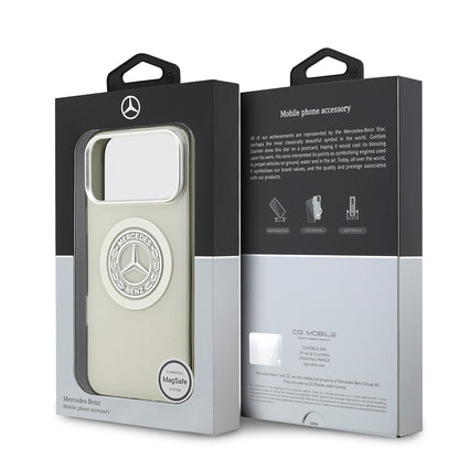 Apple iPhone 17 Pro Max Kılıf Mercedes Benz Orjinal Lisanslı M-safe Şarj Özellikli Çift Katmanlı PC Nostaljik Yıldız Dizayn Kapak Füme