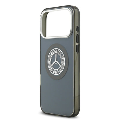 Apple iPhone 17 Pro Max Kılıf Mercedes Benz Orjinal Lisanslı M-safe Şarj Özellikli Çift Katmanlı PC Nostaljik Yıldız Dizayn Kapak Siyah