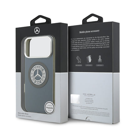 Apple iPhone 17 Pro Max Kılıf Mercedes Benz Orjinal Lisanslı M-safe Şarj Özellikli Çift Katmanlı PC Nostaljik Yıldız Dizayn Kapak Füme