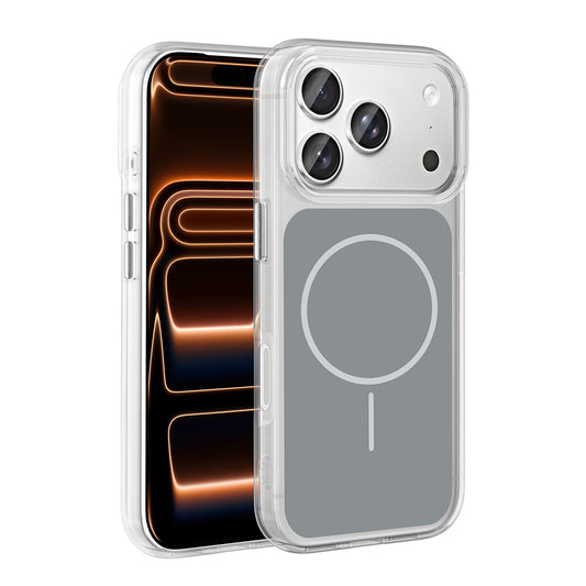 Apple iPhone 17 Pro Max Kılıf Metal Buton Tasarımlı Zore İkonik Sert Silikon Kapak Gri