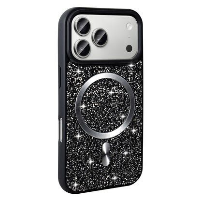 Apple iPhone 17 Pro Max Kılıf Pırlanta Tasarımlı M-safe Şarj Özellikli Zore Mozaik Silikon Kapak