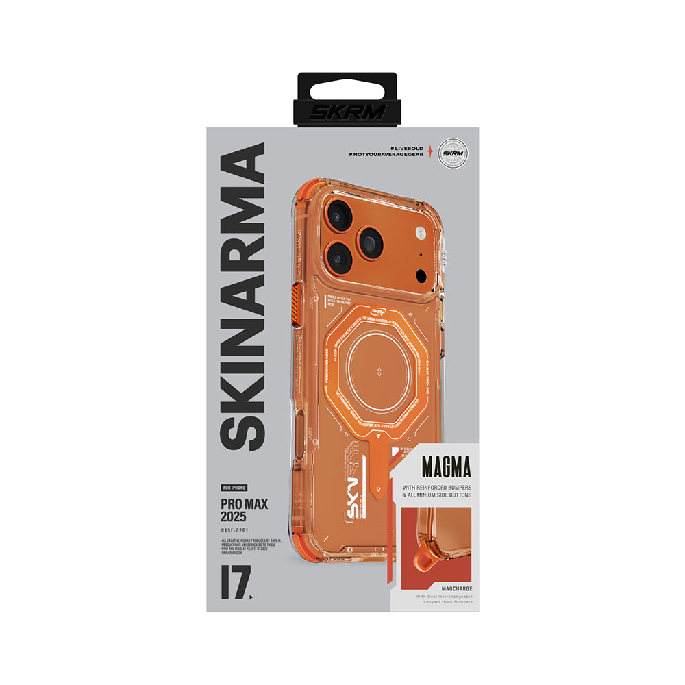 Apple iPhone 17 Pro Max Kılıf SkinArma M-safe Şarj Özellikli Airbag Tasarımlı Magma Kapak Füme