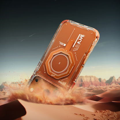 Apple iPhone 17 Pro Max Kılıf SkinArma M-safe Şarj Özellikli Airbag Tasarımlı Magma Kapak Turuncu