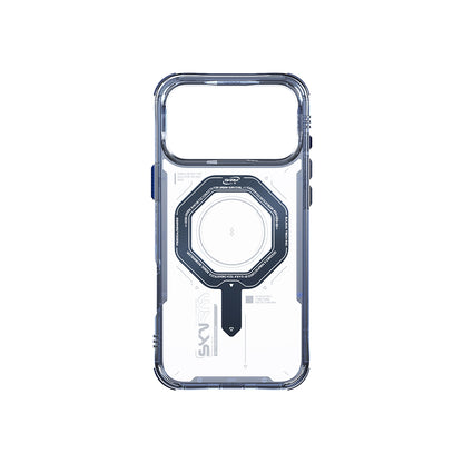 Apple iPhone 17 Pro Max Kılıf SkinArma M-safe Şarj Özellikli Airbag Tasarımlı Magma Kapak Mavi