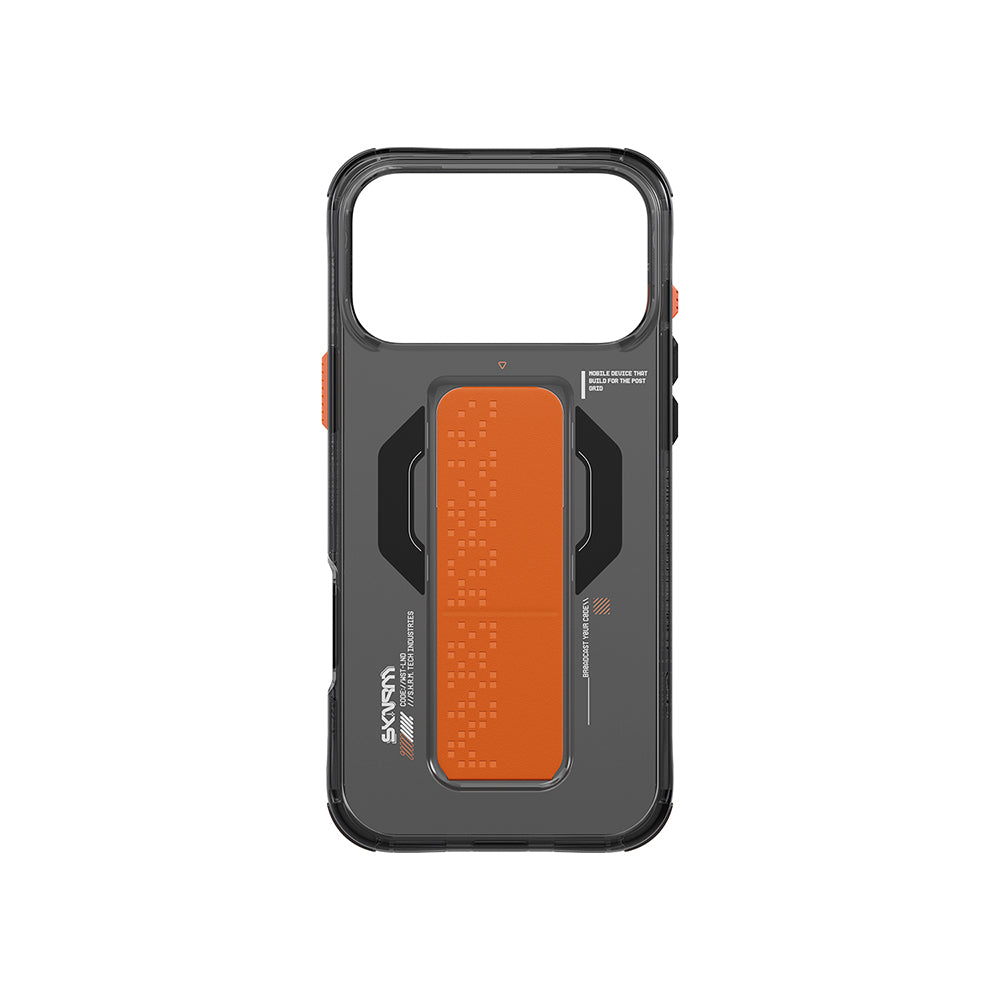 Apple iPhone 17 Pro Max Kılıf Skinarma M-Safe Şarj Özellikli Airbag Tasarımlı Standlı Haxa Kapak Mavi