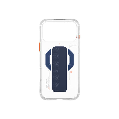 Apple iPhone 17 Pro Max Kılıf Skinarma M-Safe Şarj Özellikli Airbag Tasarımlı Standlı Haxa Kapak Mavi