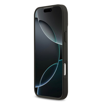 Apple iPhone 17 Pro Max Kılıf TUMI M-safe Şarj Özellikli Deri Noktalı Dizayn Kapak Siyah