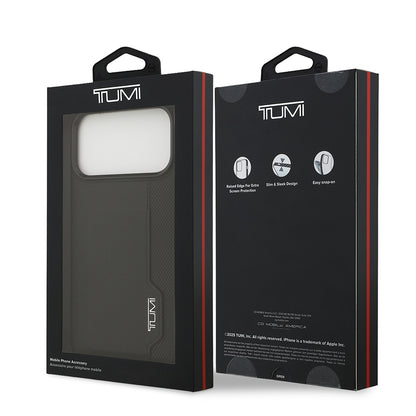 Apple iPhone 17 Pro Max Kılıf TUMI Orjinal Lisanslı Deri Dikey Kartlıklı Kapak Siyah