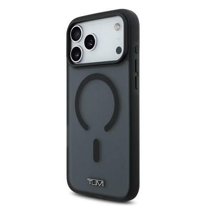 Apple iPhone 17 Pro Max Kılıf TUMI Orjinal Lisanslı M-safe Şarj Özellikli Buzlu Transparan Kapak Siyah