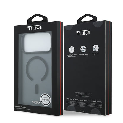 Apple iPhone 17 Pro Max Kılıf TUMI Orjinal Lisanslı M-safe Şarj Özellikli Buzlu Transparan Kapak Siyah