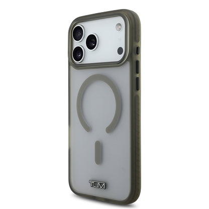 Apple iPhone 17 Pro Max Kılıf TUMI Orjinal Lisanslı M-safe Şarj Özellikli Buzlu Transparan Kapak Siyah