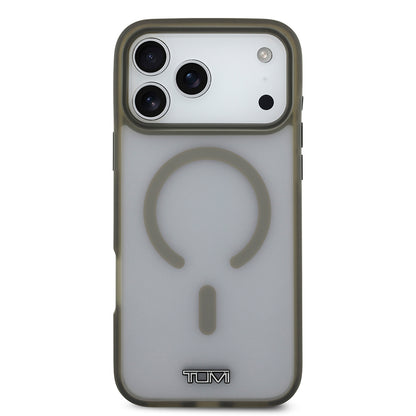 Apple iPhone 17 Pro Max Kılıf TUMI Orjinal Lisanslı M-safe Şarj Özellikli Buzlu Transparan Kapak Siyah