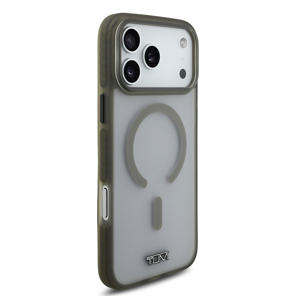 Apple iPhone 17 Pro Max Kılıf TUMI Orjinal Lisanslı M-safe Şarj Özellikli Buzlu Transparan Kapak Siyah