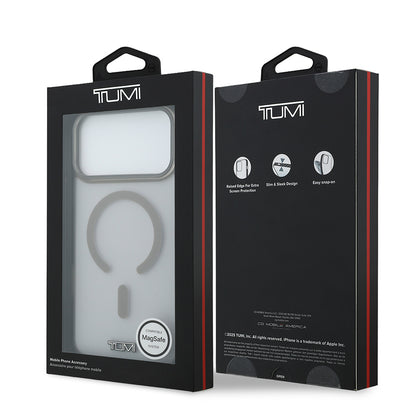 Apple iPhone 17 Pro Max Kılıf TUMI Orjinal Lisanslı M-safe Şarj Özellikli Buzlu Transparan Kapak Siyah