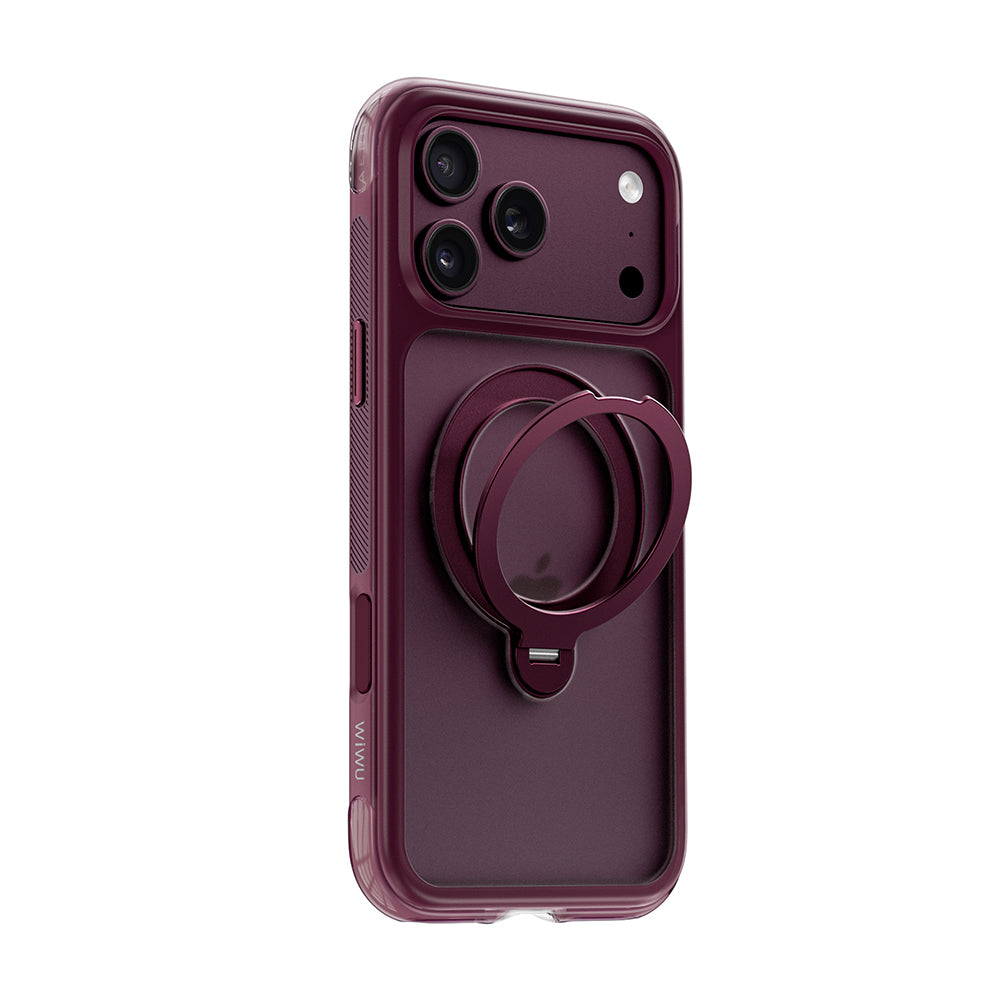 Apple iPhone 17 Pro Max Kılıf Wiwu AG-203 AeroGuard Ultra Serisi M-safe Şarj Özellikli Airbag Tasarımlı Standlı Kapak