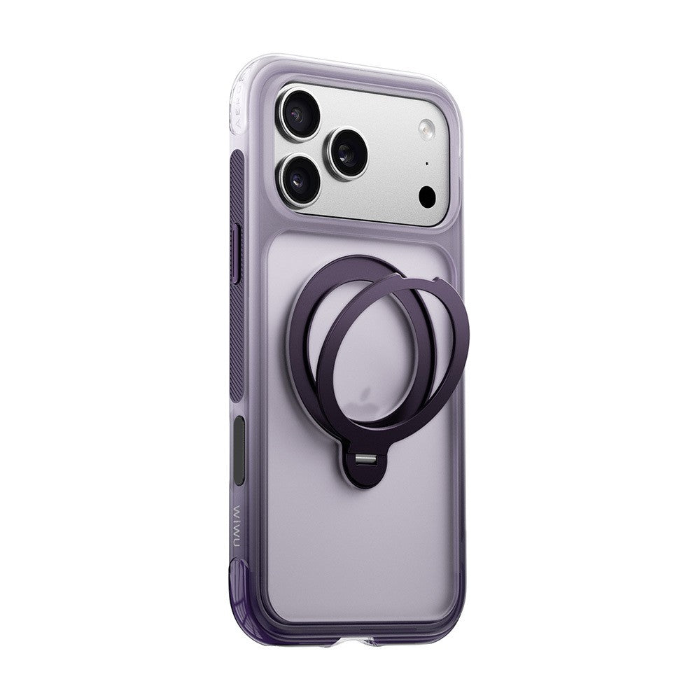 Apple iPhone 17 Pro Max Kılıf Wiwu AS-204 AeroShield Aurora Ultra Serisi M-safe Şarj Özellikli Airbag Tasarımlı Standlı Kapak